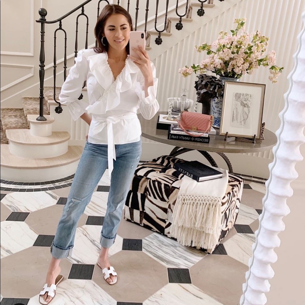 RACHEL PARCELL Ruffle Wrap Top - Picture 3 of 3